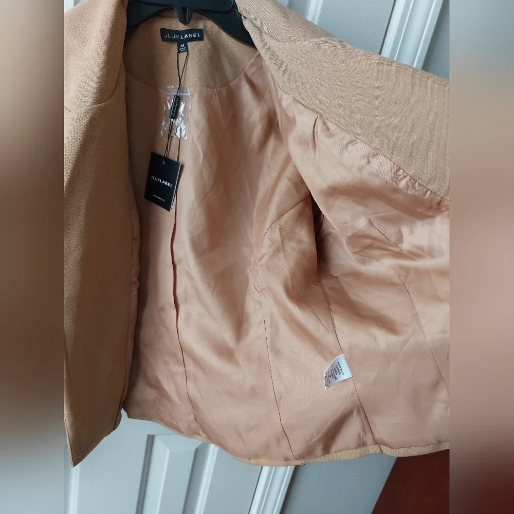 JLUXLABEL - NWT Women's Tan/Beige Suit Jacket Business Blazer - Picture 6 of 13